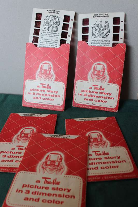 TRU-VUE. 3-Dimension Viewer with 5 Picture Story Cards in 3-Dimension. Vintage in Original Box.
