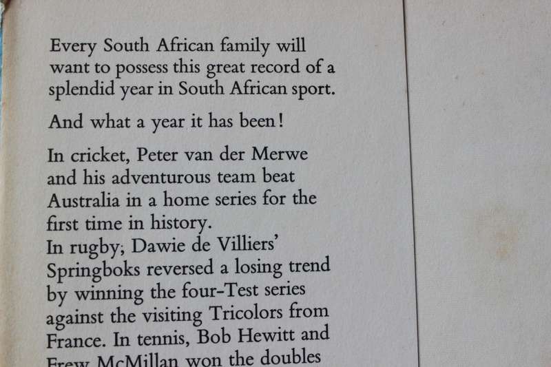 THE 1967 SOUTH AFRICAN SPORTS ANNUAL. A Rand Daily Mail Production.