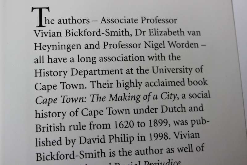 CAPE TOWN IN THE TWENTIETH CENTURY. Vivian Bickford-Smith/Elizabeth van Heyningen/Nigel Worden.
