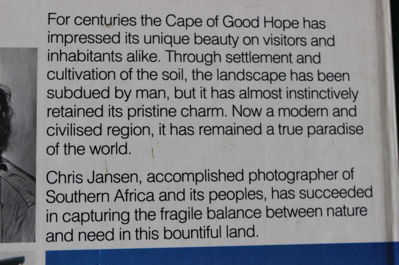PARADISE OF THE WORLD. Chris Jansen. (Cape of Good Hope) Text by Wilhelm Grütter.