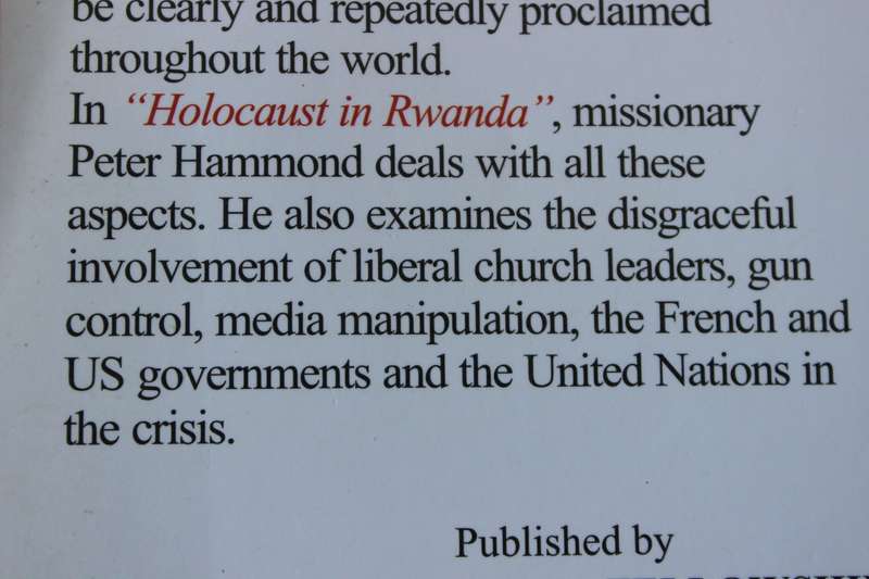 HOLOCAUST IN RWANDA by Peter Hammond.