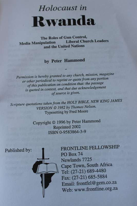 HOLOCAUST IN RWANDA by Peter Hammond.