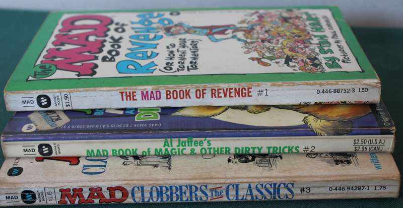 X3 MAD PAPERBACKS. (Vintage) Book of Revenge/ Magic and other Dirty Tricks/ Clobbers the Classics.