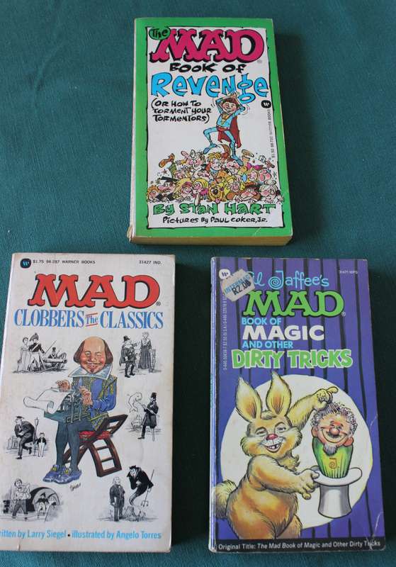 X3 MAD PAPERBACKS. (Vintage) Book of Revenge/ Magic and other Dirty Tricks/ Clobbers the Classics.