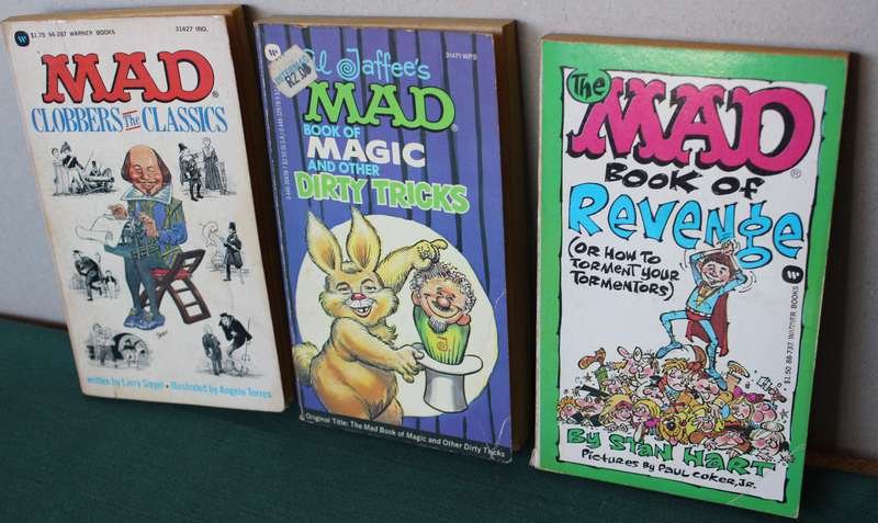 X3 MAD PAPERBACKS. (Vintage) Book of Revenge/ Magic and other Dirty Tricks/ Clobbers the Classics.
