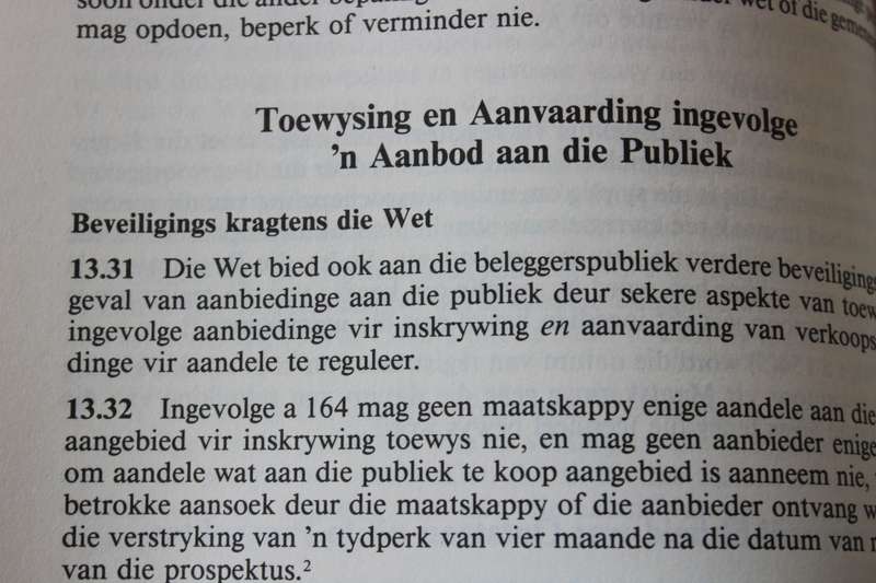 KORPORATIEWE REG. H.S. Cilliers en M.L. Benade.