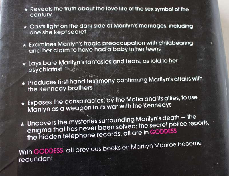 GODDESS. The secret lives of Marilyn Monroe by Anthony Summers.