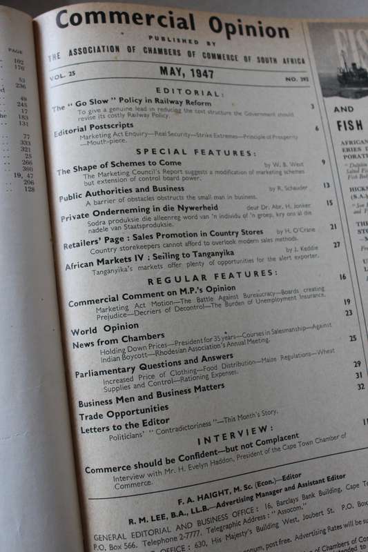 COMMERCIAL OPINION. The Official Journal of the Association of Chambers of Commerce of SA. Vol. 25.
