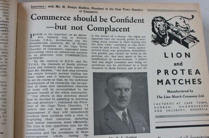 COMMERCIAL OPINION. The Official Journal of the Association of Chambers of Commerce of SA. Vol. 25.