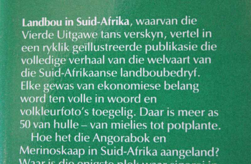 LANDBOU IN SUID-AFRIKA. Vierde uitgawe 1989.
