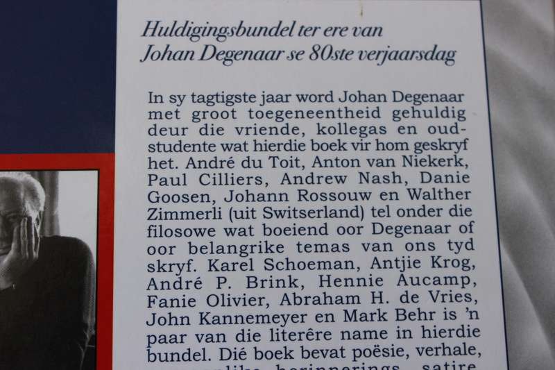 GESPREK SONDER GRENSE. Huldigingsbundel ter ere van Johan Degenaar se 80ste verjaarsdag.