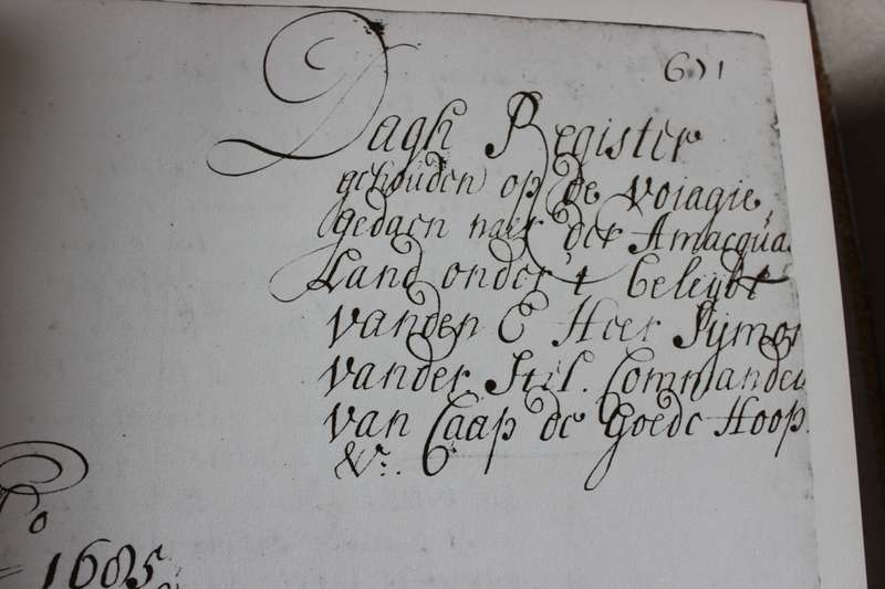 SIMON VAN DER STEL'S JOURNEY TO NAMAQUALAND in 1685. Transcription G.C. de Wet.