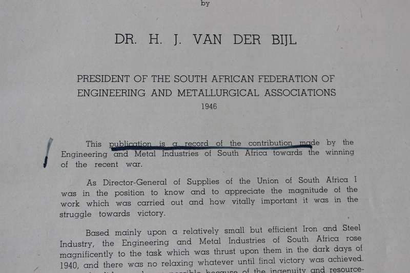THE YEARS OF CRISIS. A record of the South African Metal Industries at War 1939-1945. A.G. Thomson.