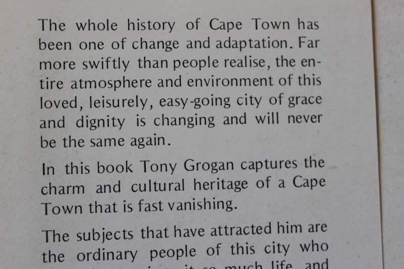 TONY GROGAN'S VANISHING CAPE TOWN - SIGNED