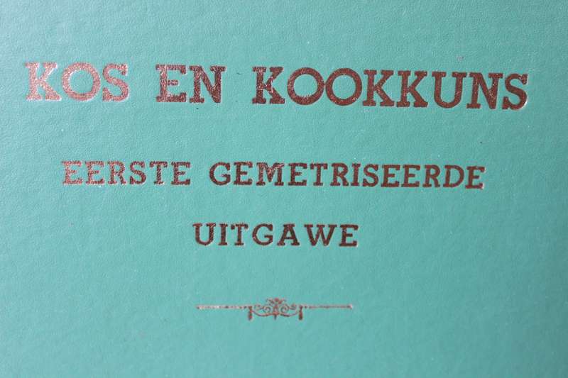KOS EN KOOKKUNS  Eerste Gemetriseerde Uitgawe