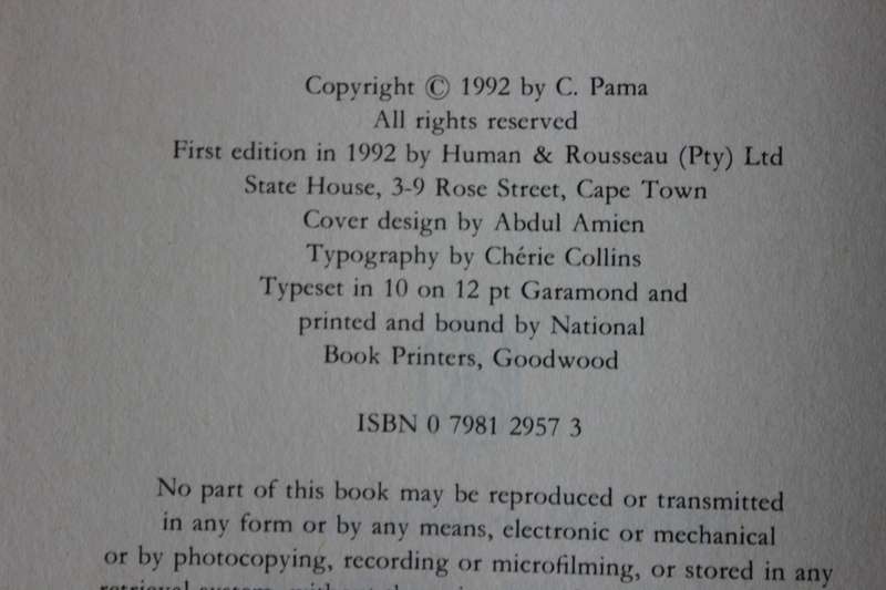 BRITISH FAMILIES IN SOUTH AFRICA (Their surnames and origins)  by C. Pama