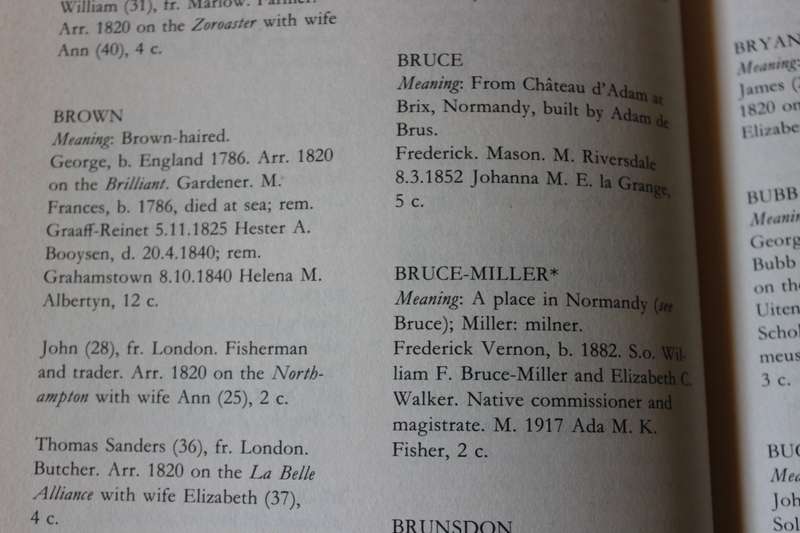 BRITISH FAMILIES IN SOUTH AFRICA (Their surnames and origins)  by C. Pama