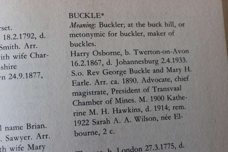 BRITISH FAMILIES IN SOUTH AFRICA (Their surnames and origins)  by C. Pama