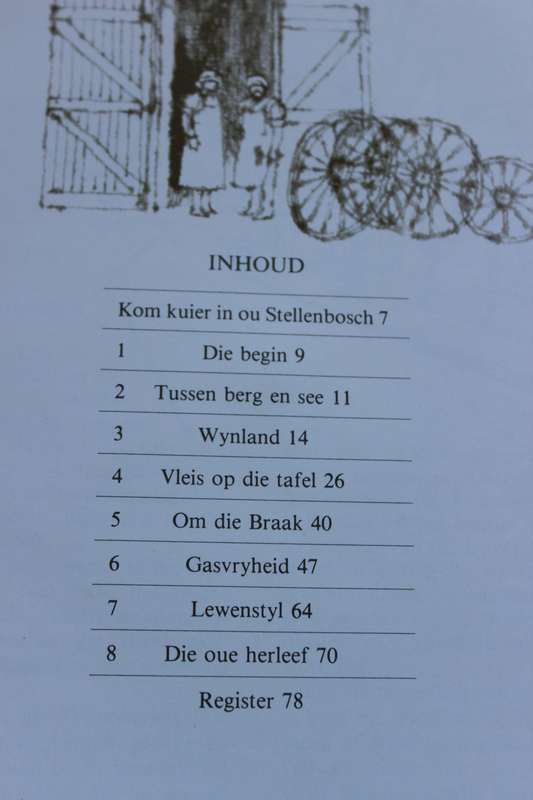 OM DIE TAFEL IN OU STELLENBOSCH. (Die Fynproewersgilde Stellenbosch) deur Magda Pretorius