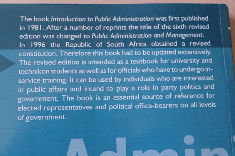 SOUTH AFRICAN PUBLIC ADMINISTRATION MANAGEMENT  by J. J. N. Cloete