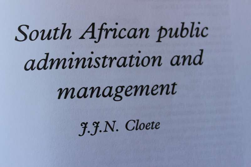 SOUTH AFRICAN PUBLIC ADMINISTRATION MANAGEMENT  by J. J. N. Cloete