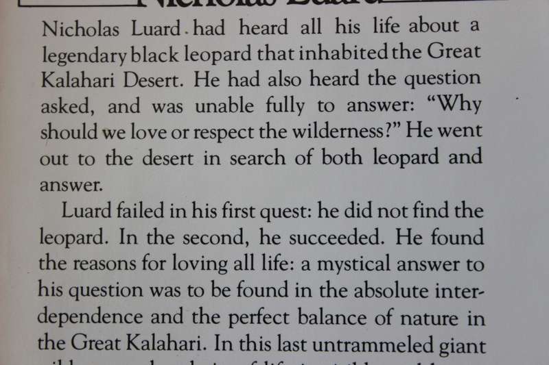 THE LAST WILDERNESS by Nicholas Luard (Journey across the Great Kalahari Desert)