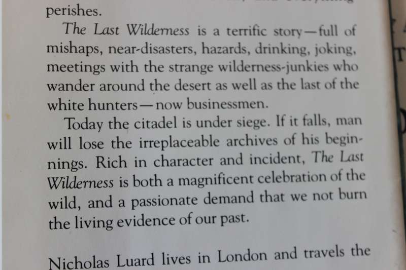 THE LAST WILDERNESS by Nicholas Luard (Journey across the Great Kalahari Desert)