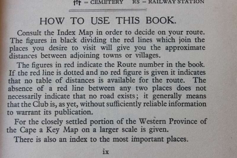 ROYAL AUTOMOBILE CLUB OF SOUTH AFRICA  Route book