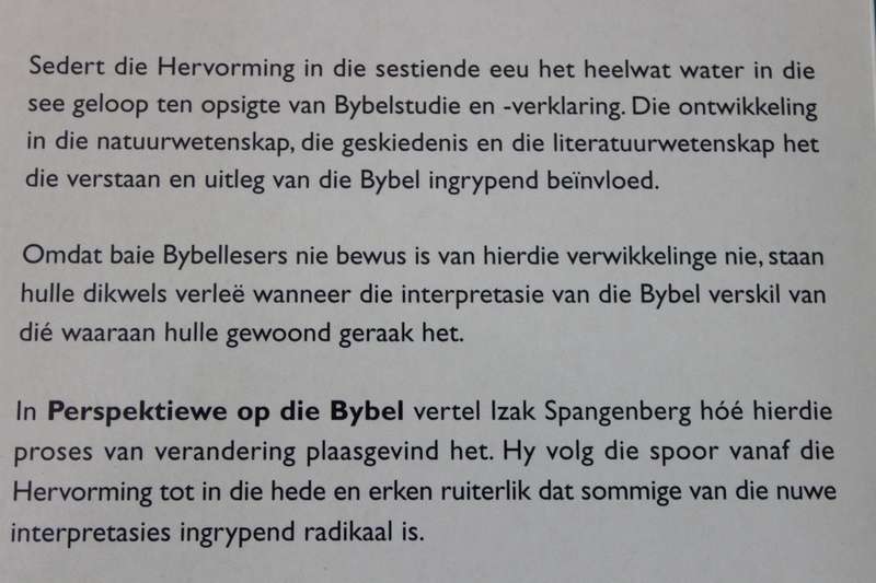 PERSPEKTIEWE OP DIE BYBEL  deur Izak Spangenberg (God se Woord in Mensetaal)