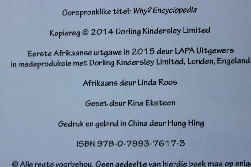 HOEKOM  ENSIKLOPEDIE  In Afr vertaal deur Linda Roos Jonger Lesers