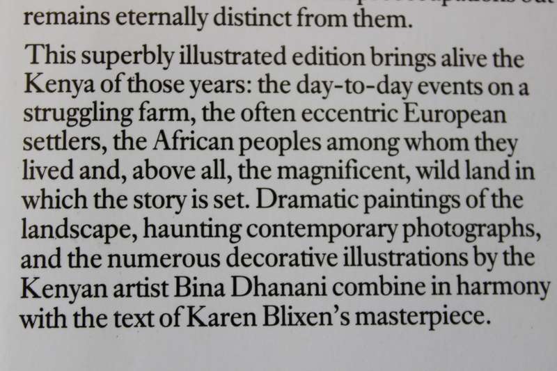 THE ILLUSRATED OUT OF AFRICA  by Karen Blixen