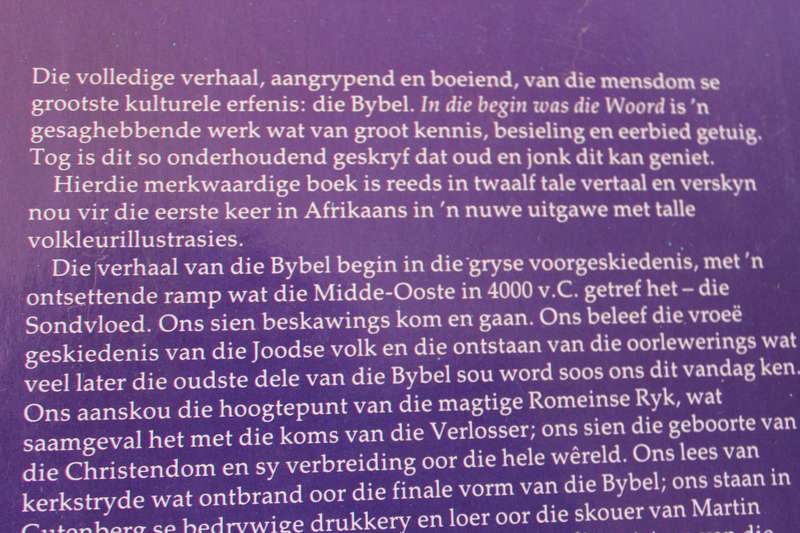IN DIE BEGIN WAS DIE WOORD  deur G. S. Wegener (Aangrypende verhaal van die Bybel)