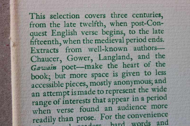 THE OXFORD BOOK OF MEDIEVAL ENGLISH VERSE  Chosen by Celia Sisam