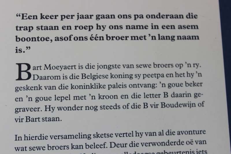 BROERS  deur Bart Moeyaert  Uit Nederlands vertaal deur Daniel Hugo