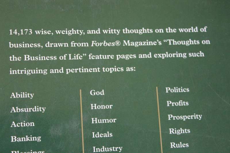 THE FORBES BOOK OF BUSINESS QUOTATIONS  Edited by Ted Goodman