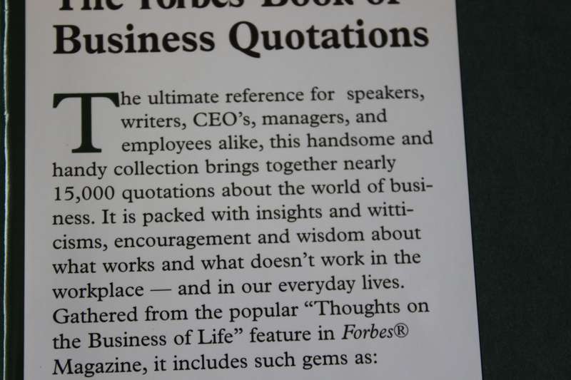 THE FORBES BOOK OF BUSINESS QUOTATIONS  Edited by Ted Goodman