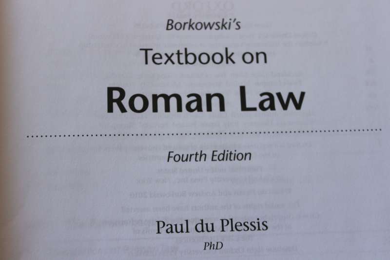BORKOWSKI'S TEXT BOOK ON ROMAN LAW  by Paul du Plessis (4th Edition)