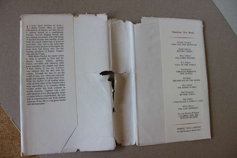 PERIL IS MY COMPANION  by Helen Fischer (Hunting and photographing in Africa) 1957