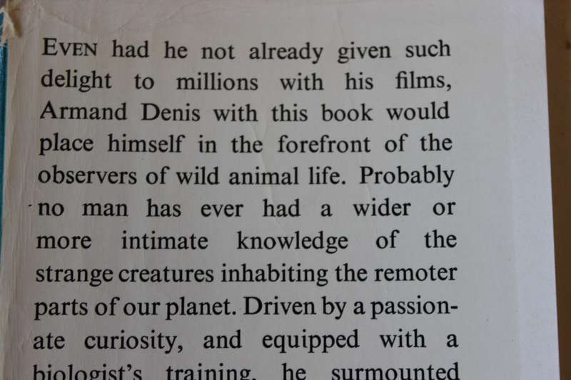 ON SAFARI  by Armand Denis  (The Story of my Life)