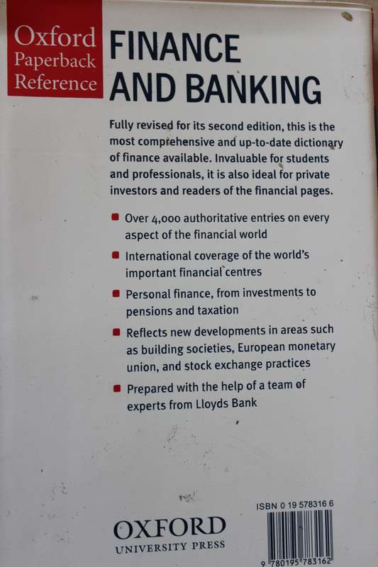OXFORD DICTIONARY OF FINANCE AND BANKING  Second Edition