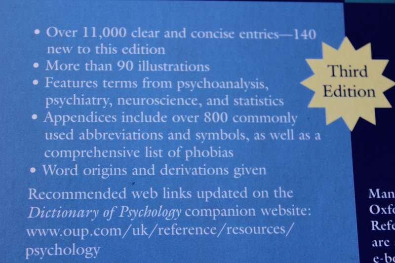 OXORD DICTIONARY OF PSYCHOLOGY  by Andrew M Colman