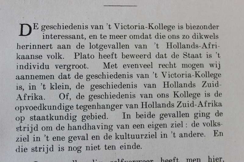 GEDENKBOEK VAN HET VICTORIA-KOLLEGE (Stellenbosch) Redaksie-Kommissie N.J. Brimmer, J.J. Smith  1918