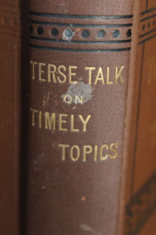 TERSE TALK ON TIMELY TOPICS  by Henry Varley (Published 1884)
