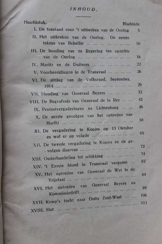 OORZAKEN VAN DE REBELLIE  door H. S. Webb (1914 - iste W.O.)