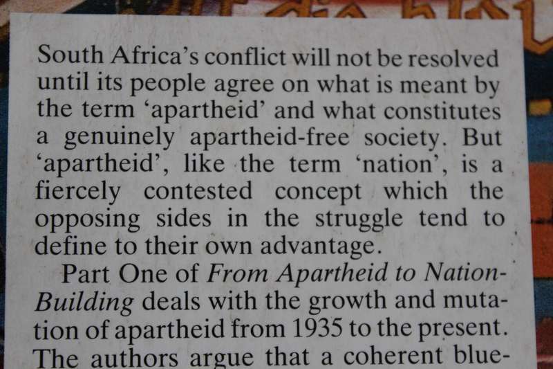 FROM APARTHEID TO NATION-BUILDING  by H. Giliomee and L.Schlemmer (Contemporary S A Debates)