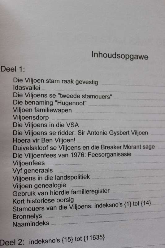 VILJOEN FAMILIEREGISTER  DEEL I  deur H. C. Viljoen   Hugenote-Vereniging van Suid-Afrika