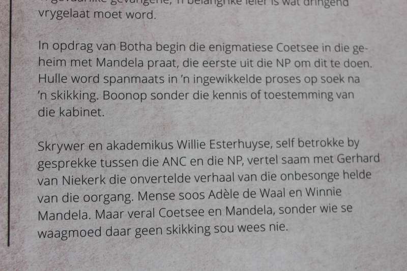 DIE TRONKGESPREKKE: Nelson Mandel en Kobie Coetsee  deur Willie Esterhuyse en Gerhard van Niekerk