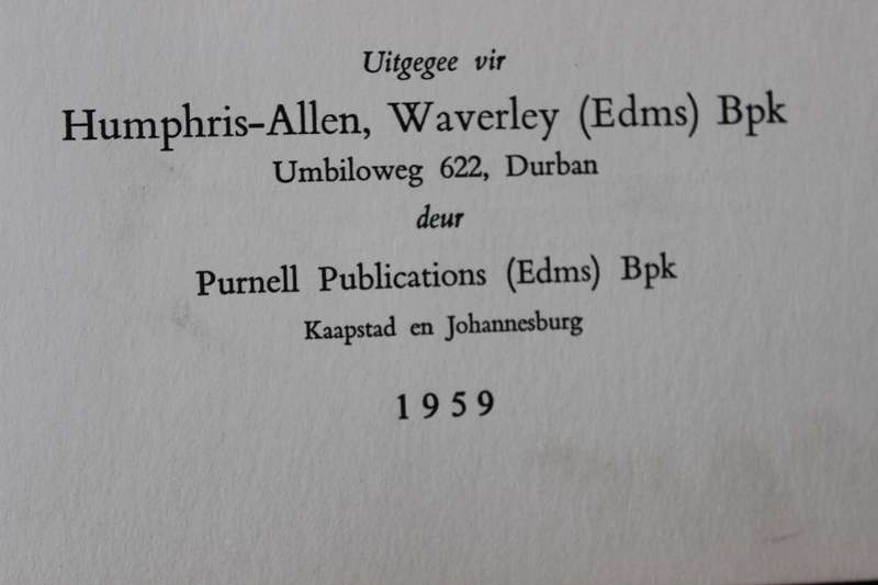 DIE AFRIKAANSE REGSADVISEUR  BOEKDEEL 1  Purnell Publications 1959