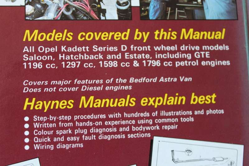 OPEL KADET OWNERS WORKSHOP MANUAL 1979 to Oct 1984  by Peter G. Strasman