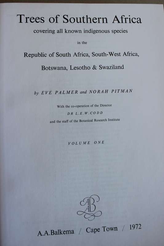 THREE VOLUME: TREES OF SOUTHERN AFRICA  by Eve Palmer and Norah Pitman